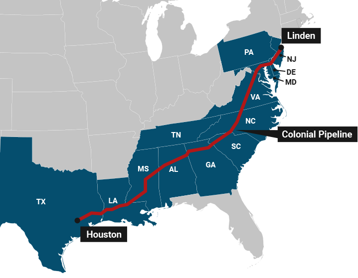 Colonial Pipeline System Map